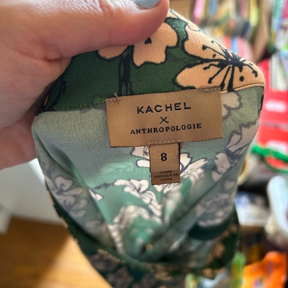 NWOT Kachel x Anthropologie green floral skirt sz 8 - Picture 5 of 5